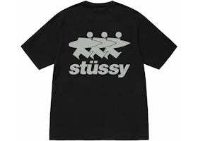 Stussy Surfwalk Pigment Dyed Tee Black - vue 360