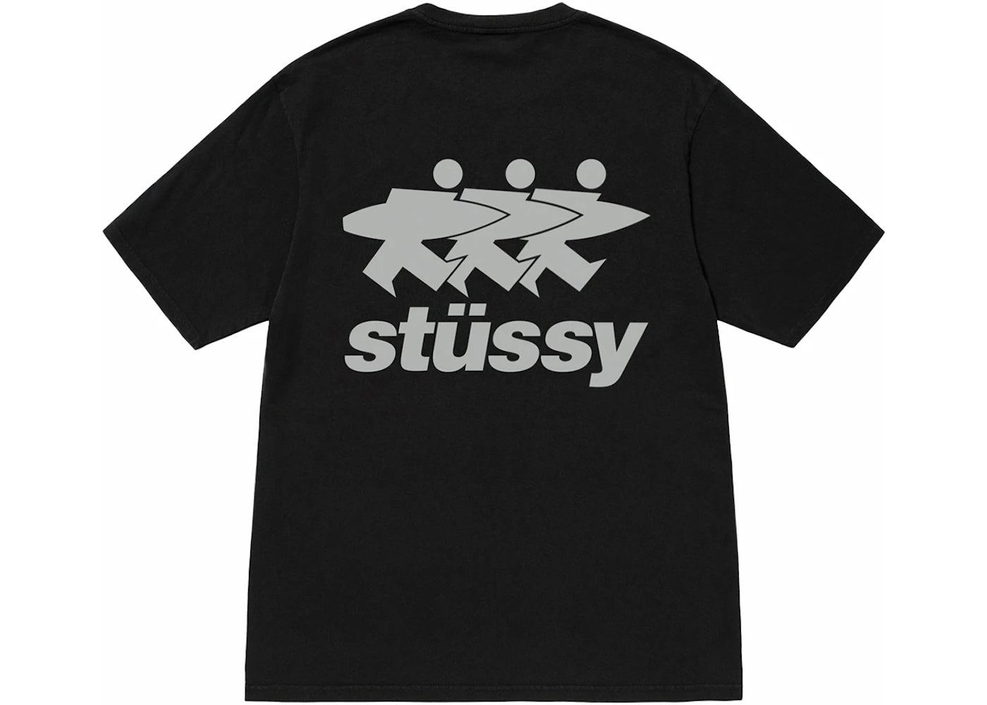 Stussy Surfwalk Pigment Dyed Tee Black - vue secondaire A