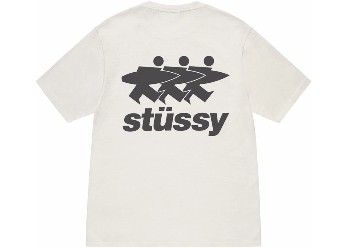 Stussy Surfwalk Pigment Dyed Tee Natural - vue 360