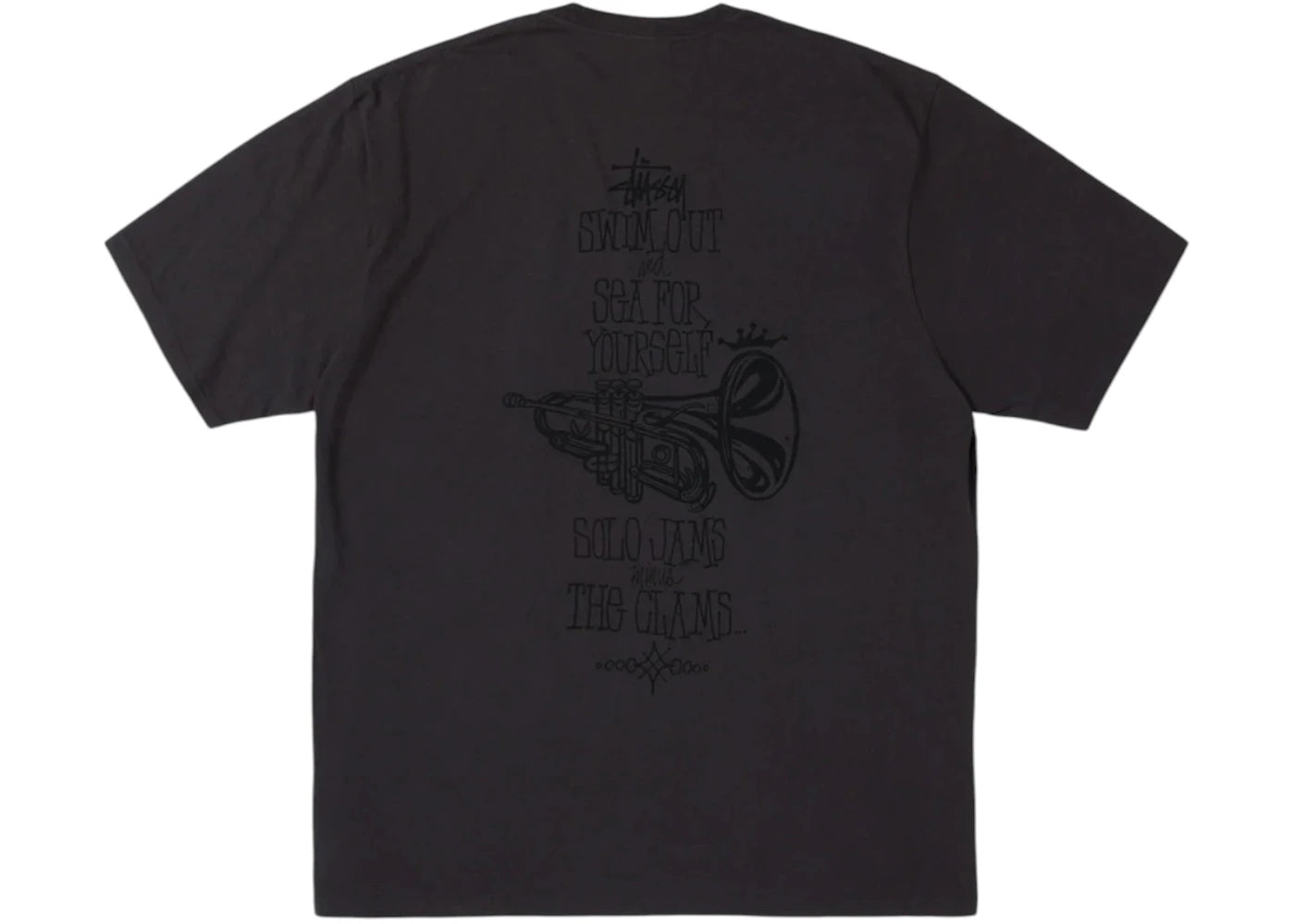 Stussy Swim Out Pigment Dyed Tee Faded Black - vue secondaire A