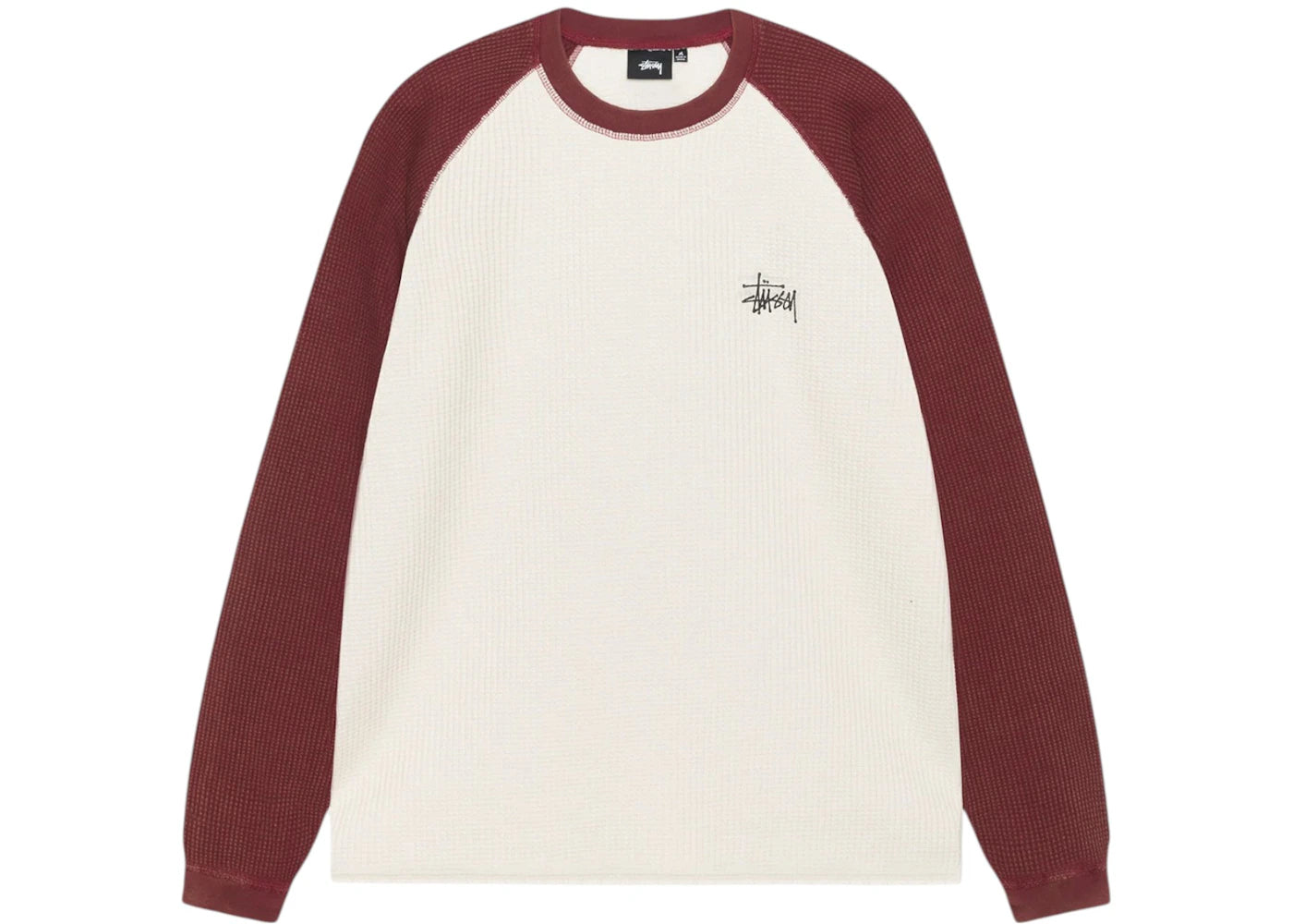 Stussy Thermal 2 Tone Raglan Shirt White - vue secondaire B