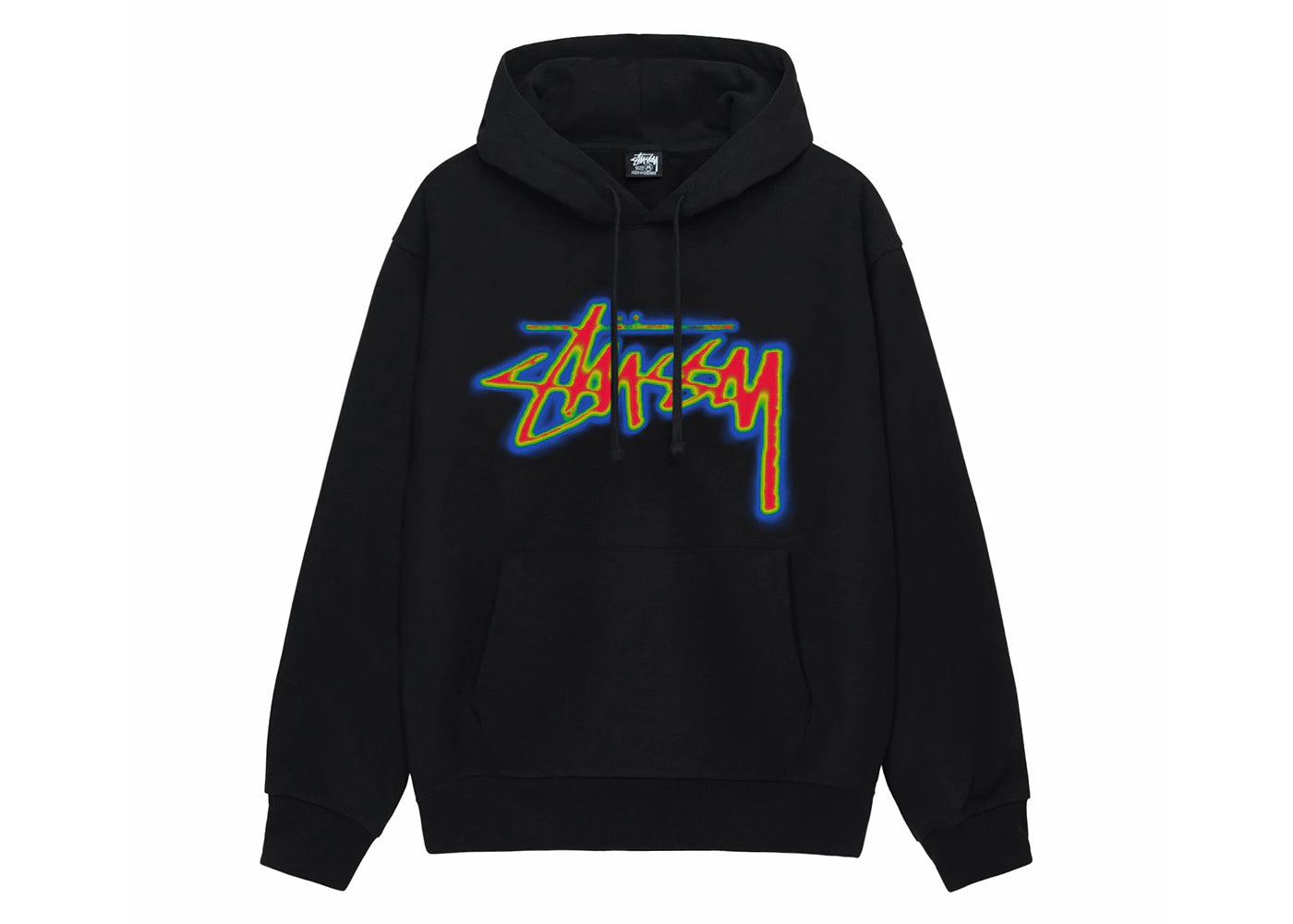 Stussy Thermal Stock Hoodie Black - vue secondaire A
