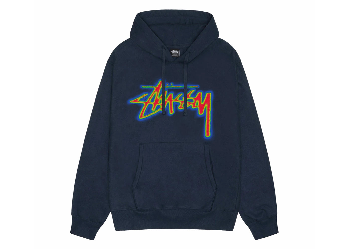Stussy Thermal Stock Hoodie Navy - vue 360