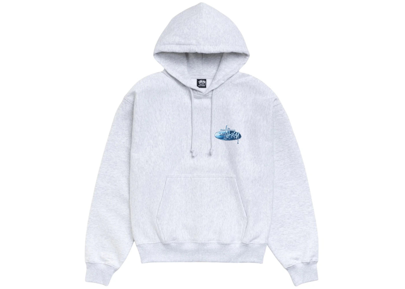 Stüssy Wave Oval Hoodie Ash Heather - vue secondaire A