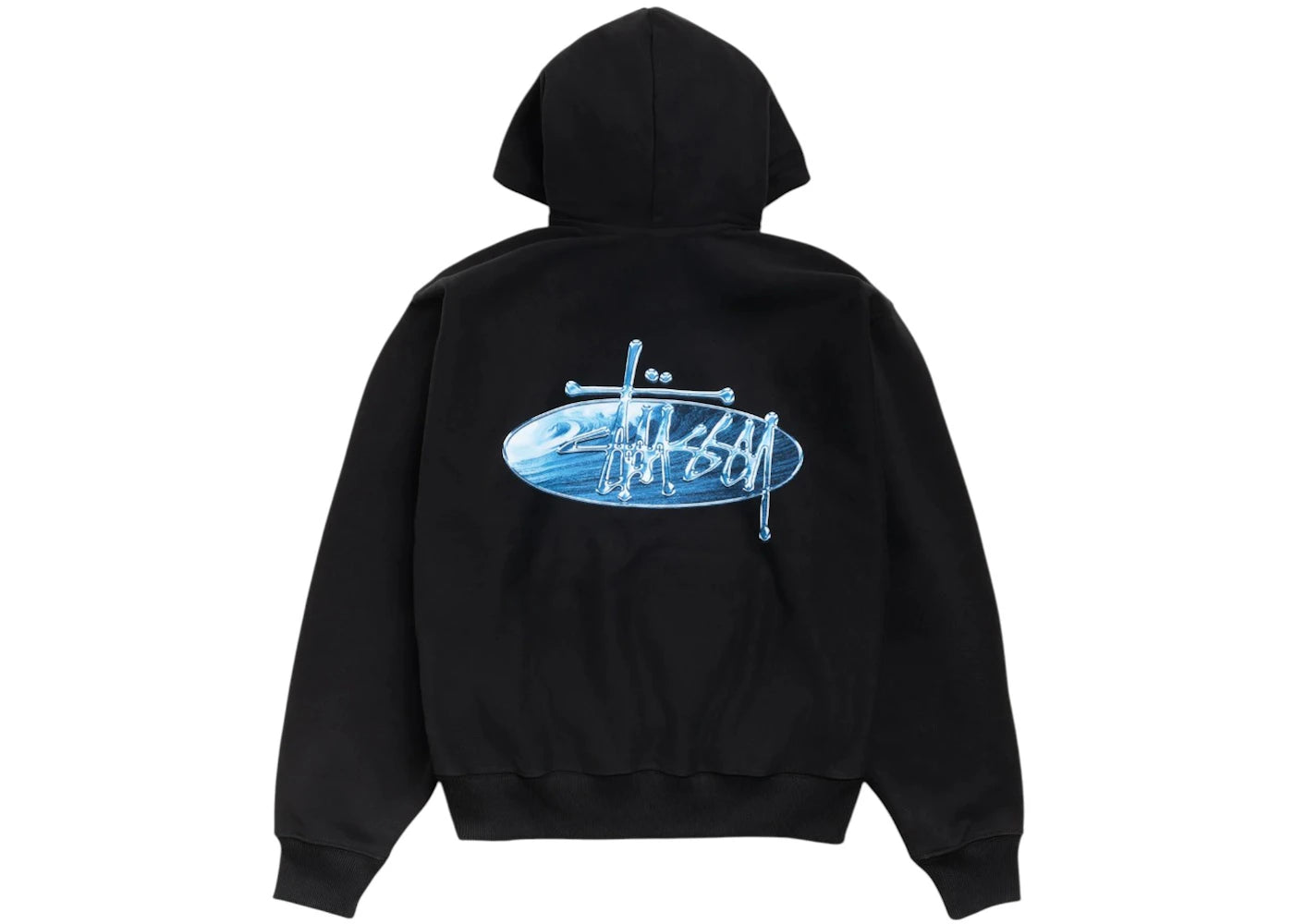 Stüssy Wave Oval Hoodie Black - vue secondaire B