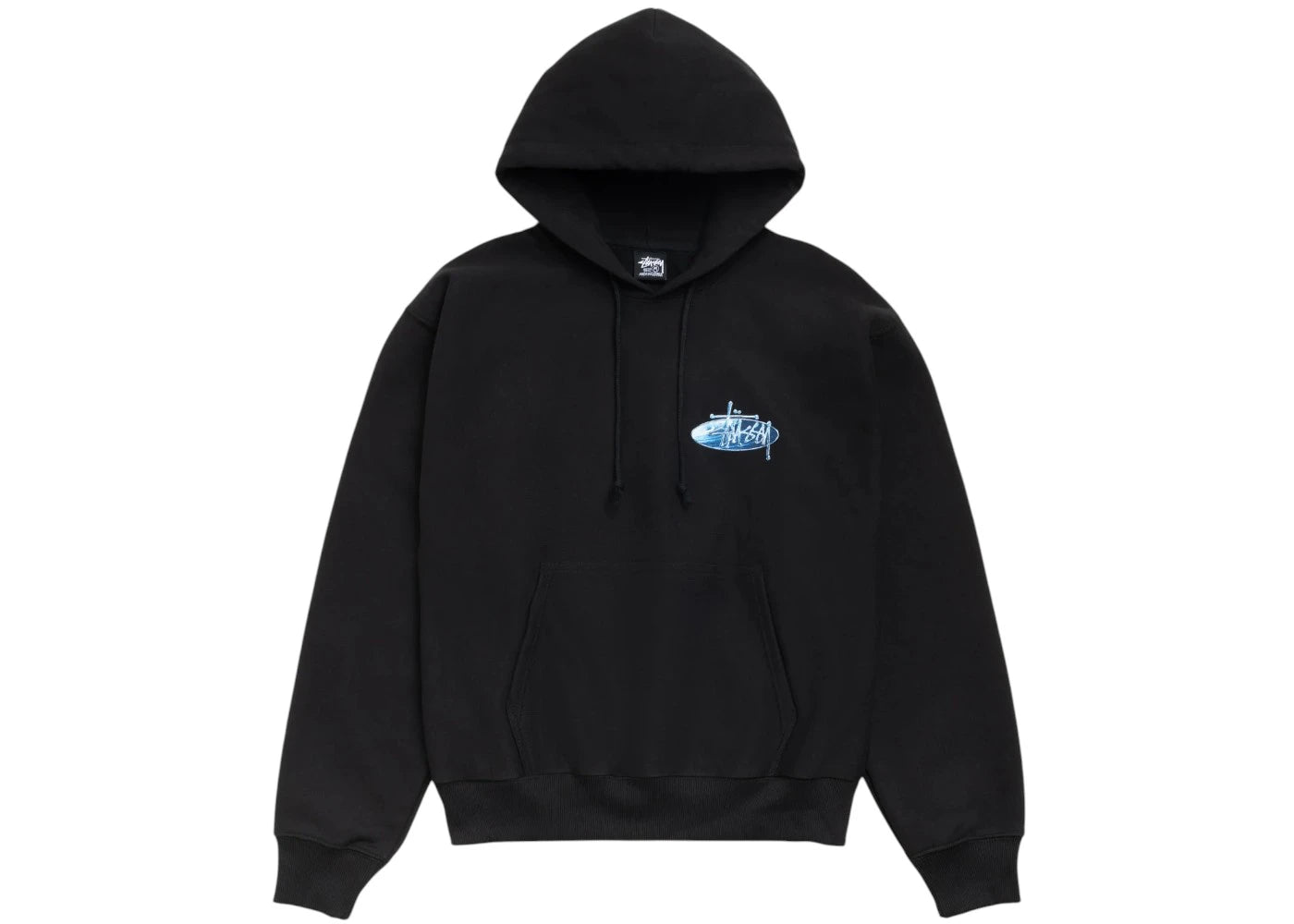 Stüssy Wave Oval Hoodie Black - vue secondaire A