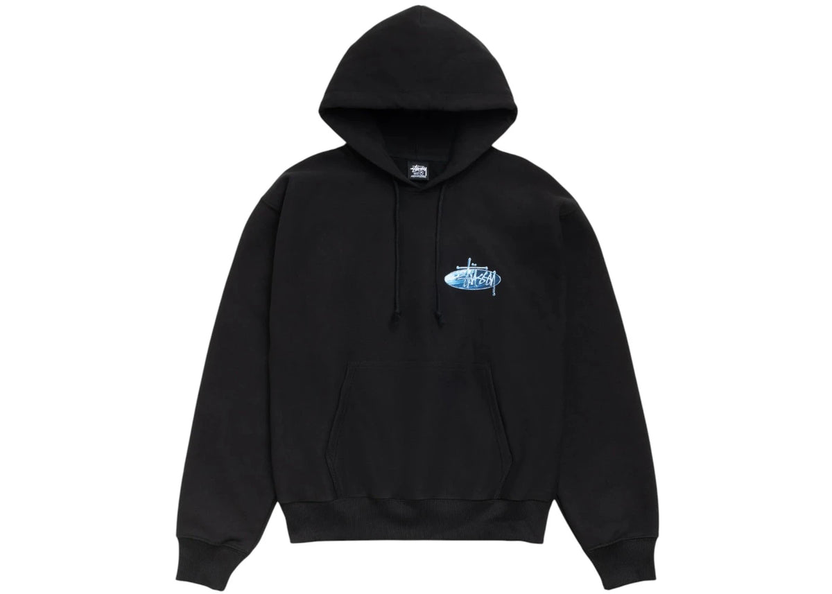 Stüssy Wave Oval Hoodie Black - vue 360