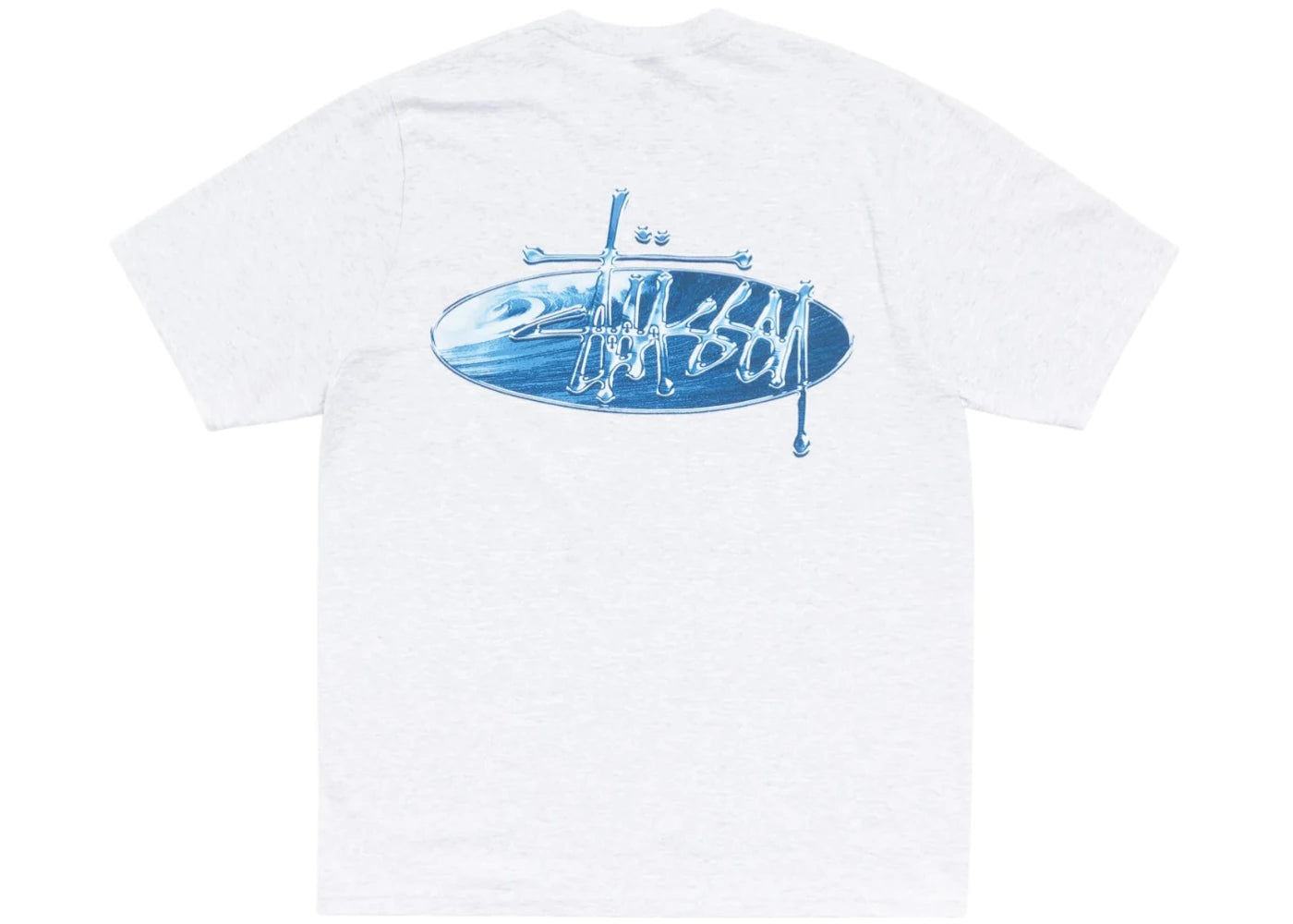 Stussy Wave Oval Tee Ash Heather - vue secondaire B
