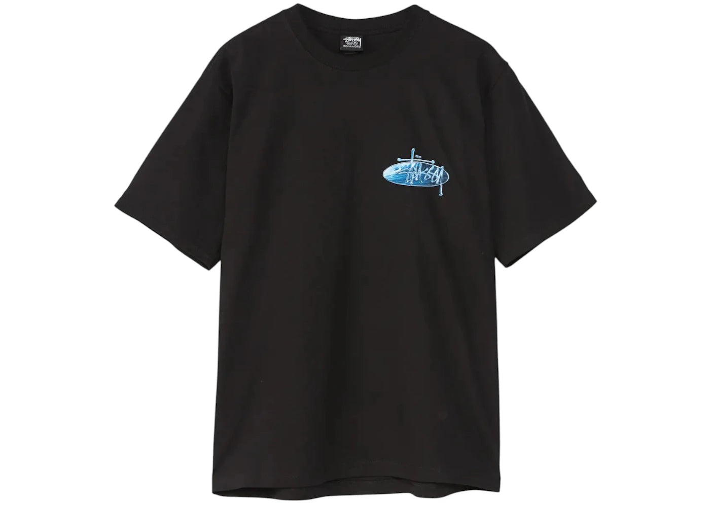 Stüssy Wave Oval Tee Black - vue secondaire B