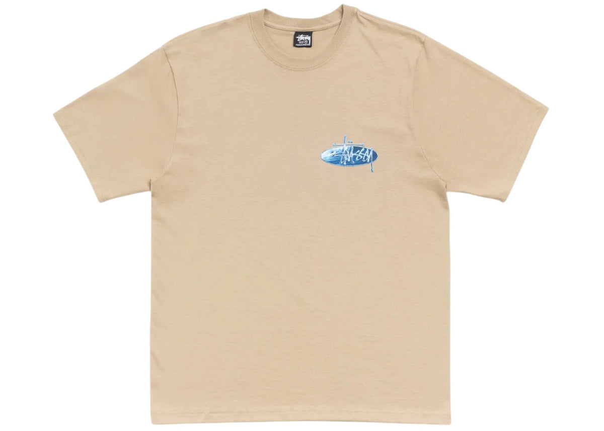 Stussy Wave Oval Tee Khaki - vue secondaire B