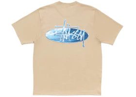 Stussy Wave Oval Tee Khaki - vue 360
