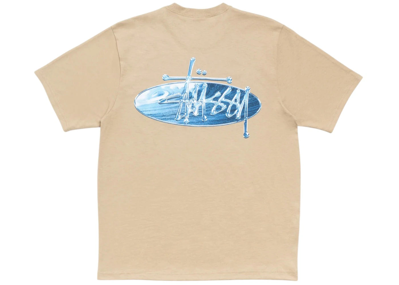 Stussy Wave Oval Tee Khaki - vue secondaire A