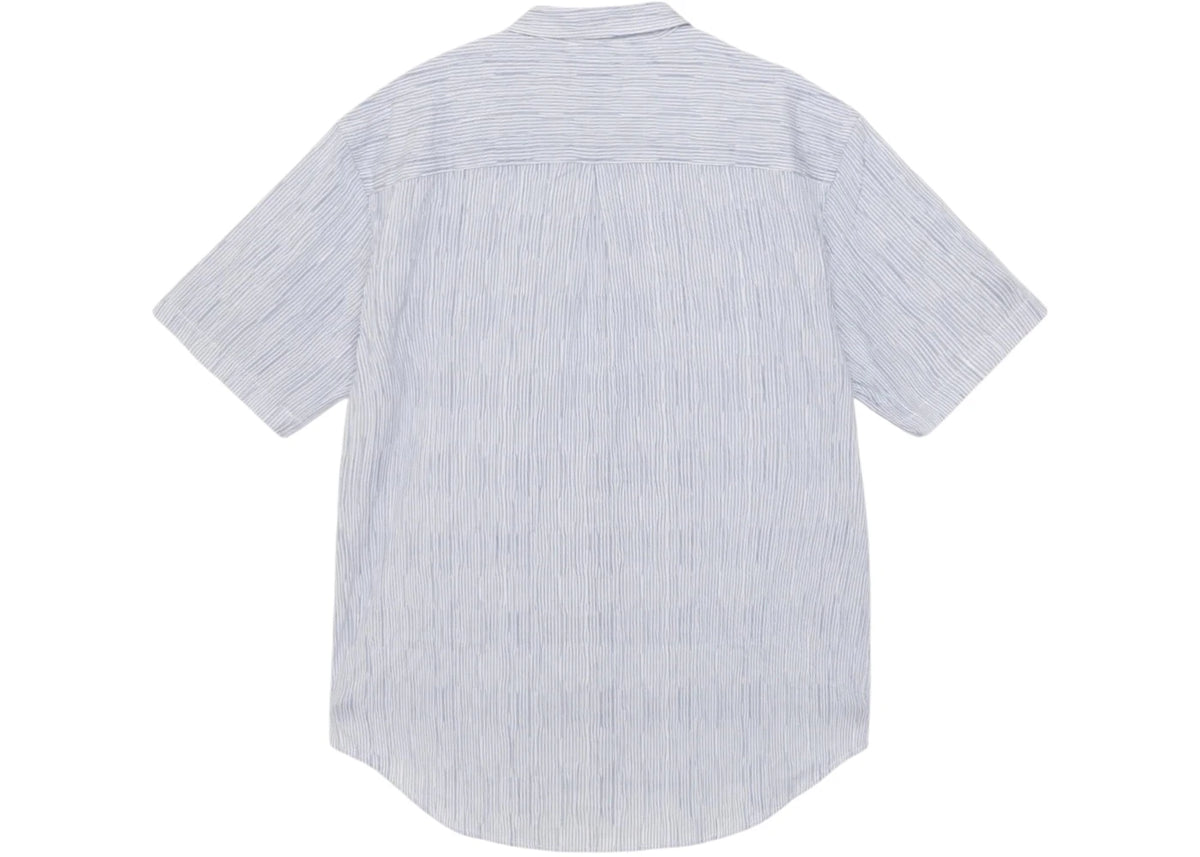 Stussy Wavy Striped Short Sleeve Shirt Blue - vue secondaire B