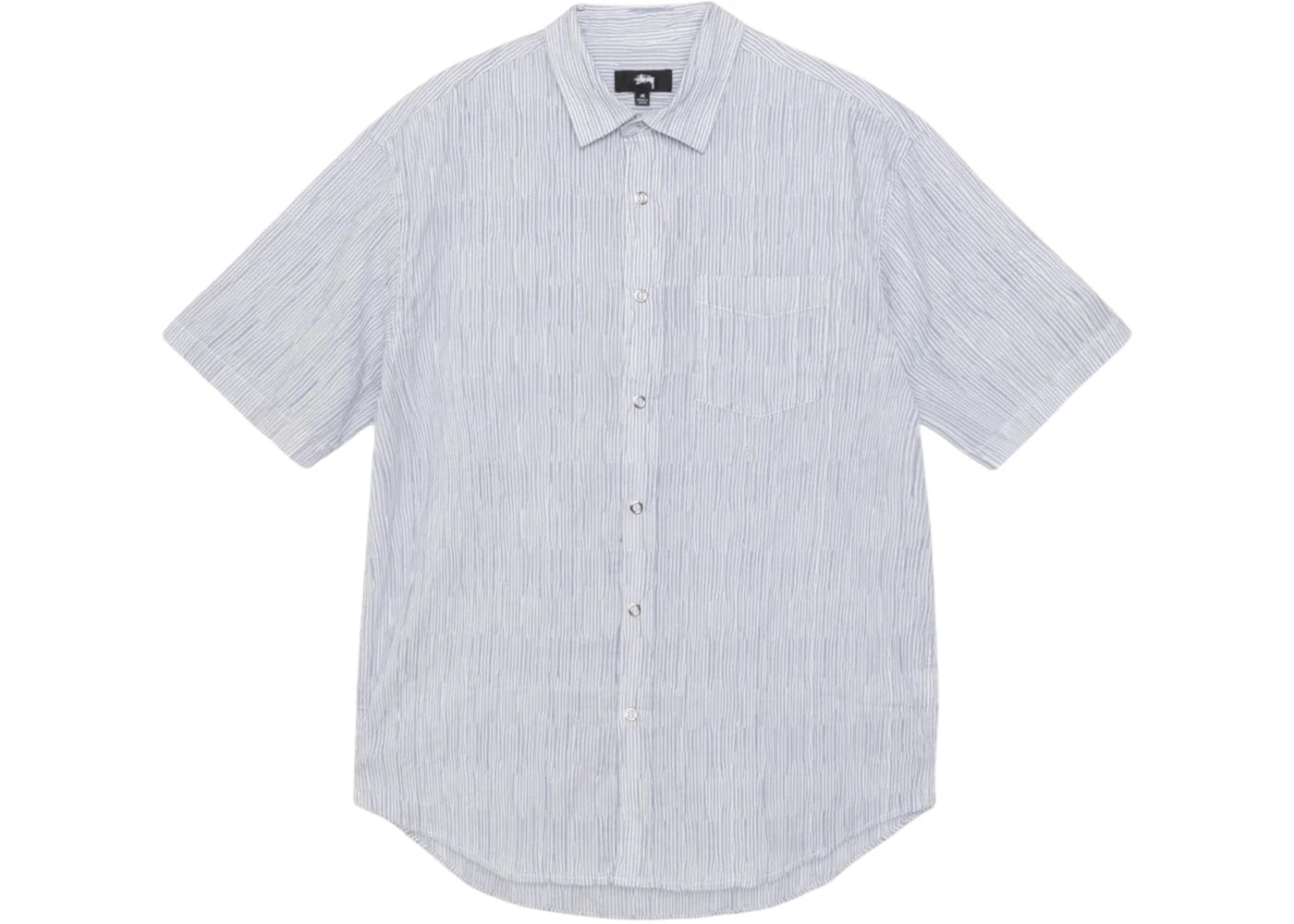 Stussy Wavy Striped Short Sleeve Shirt Blue - vue secondaire A