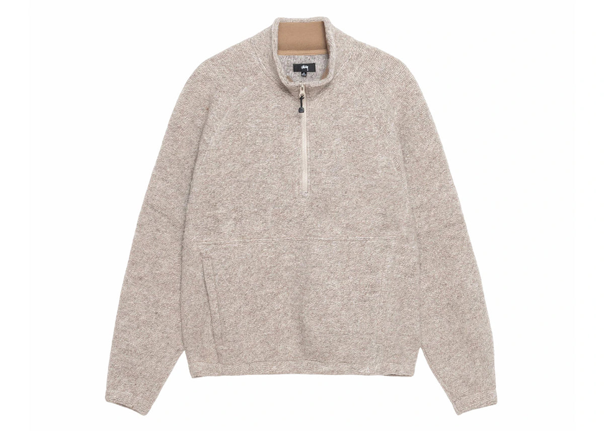 Stussy Wool Blend Sherpa Mock Neck Tan - vue 360
