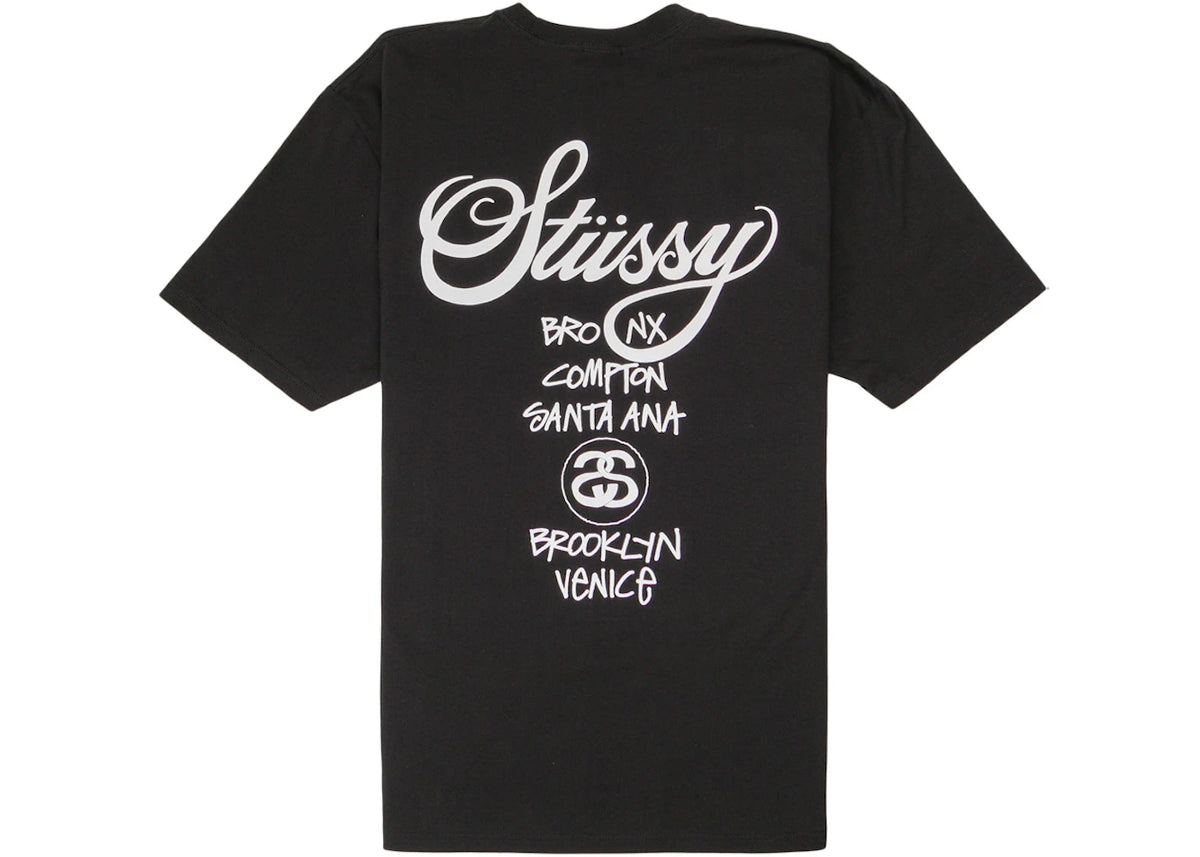 Stussy World Tour T-shirt Black - vue secondaire A