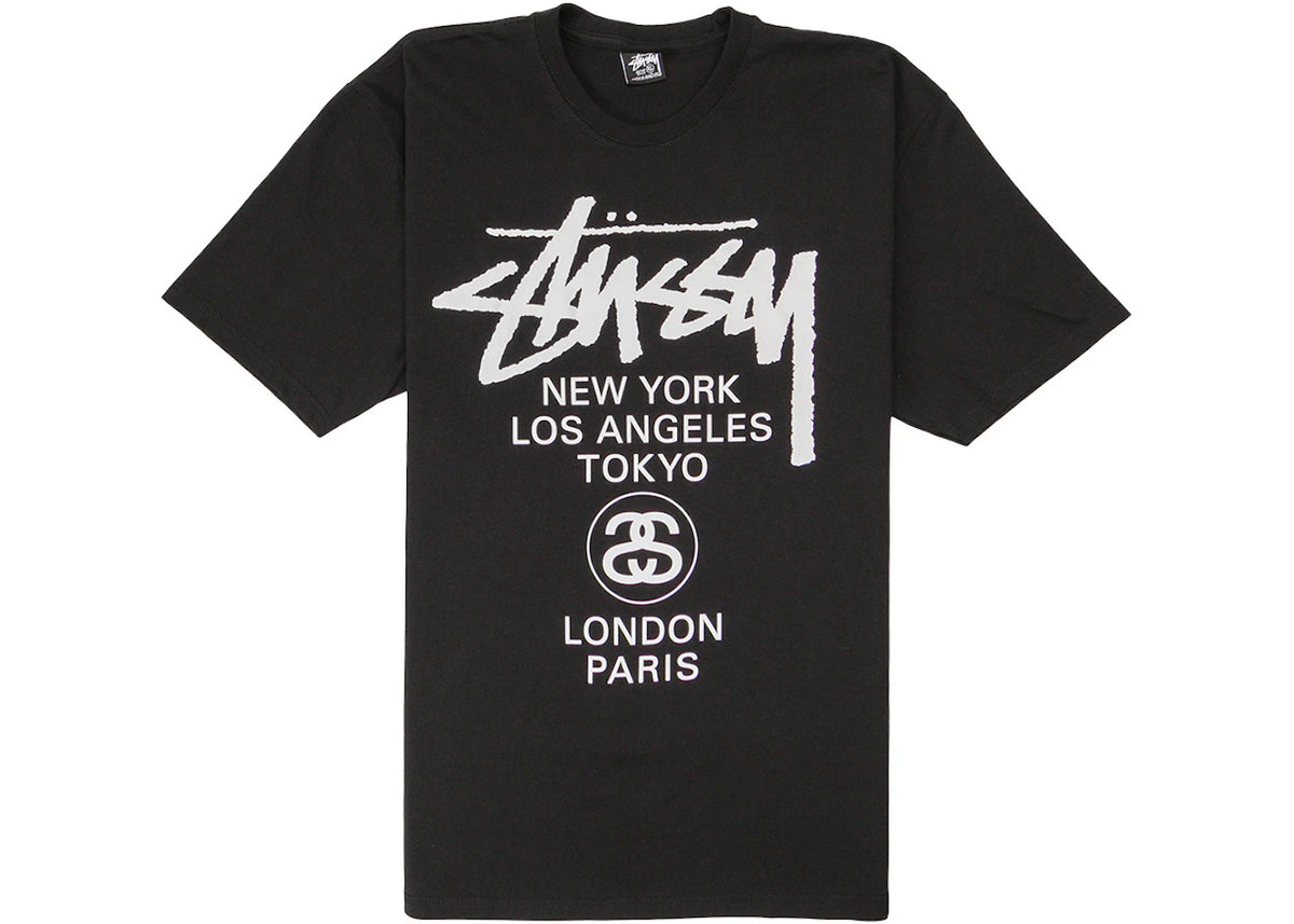 Stussy World Tour T-shirt Black - vue 360