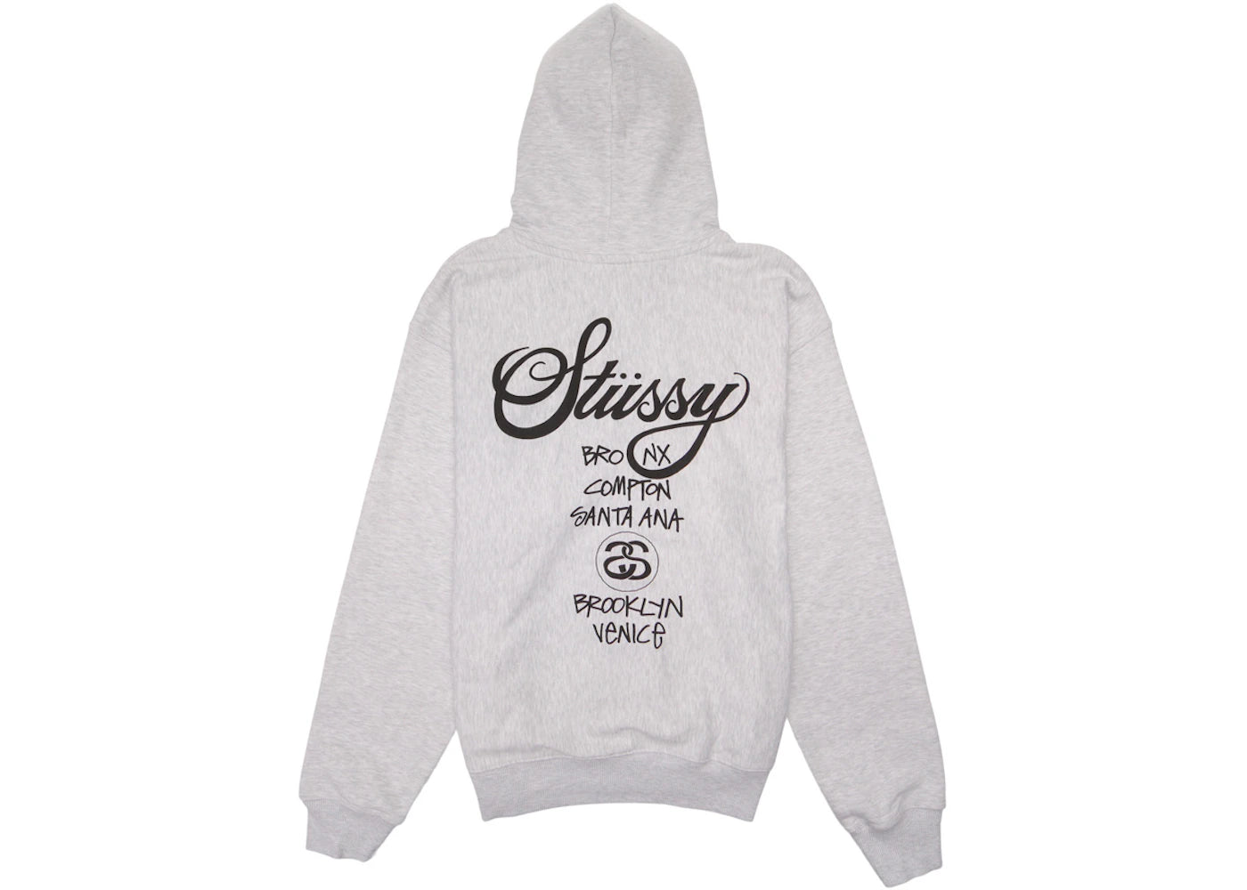 Stussy World Tour Zip Hoodie Ash Heather - vue secondaire A