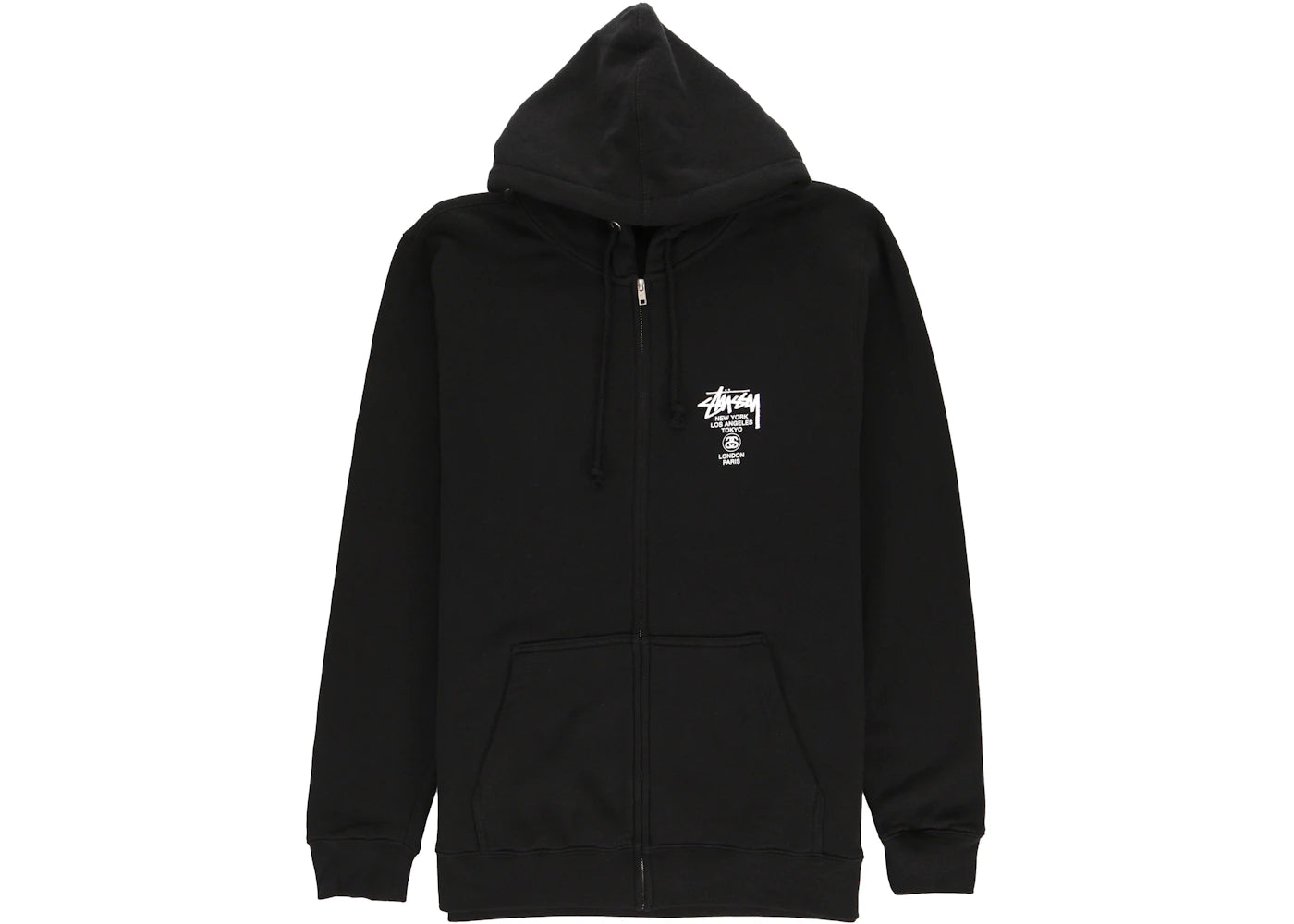 Stussy World Tour Zip Hoodie Black - vue secondaire A