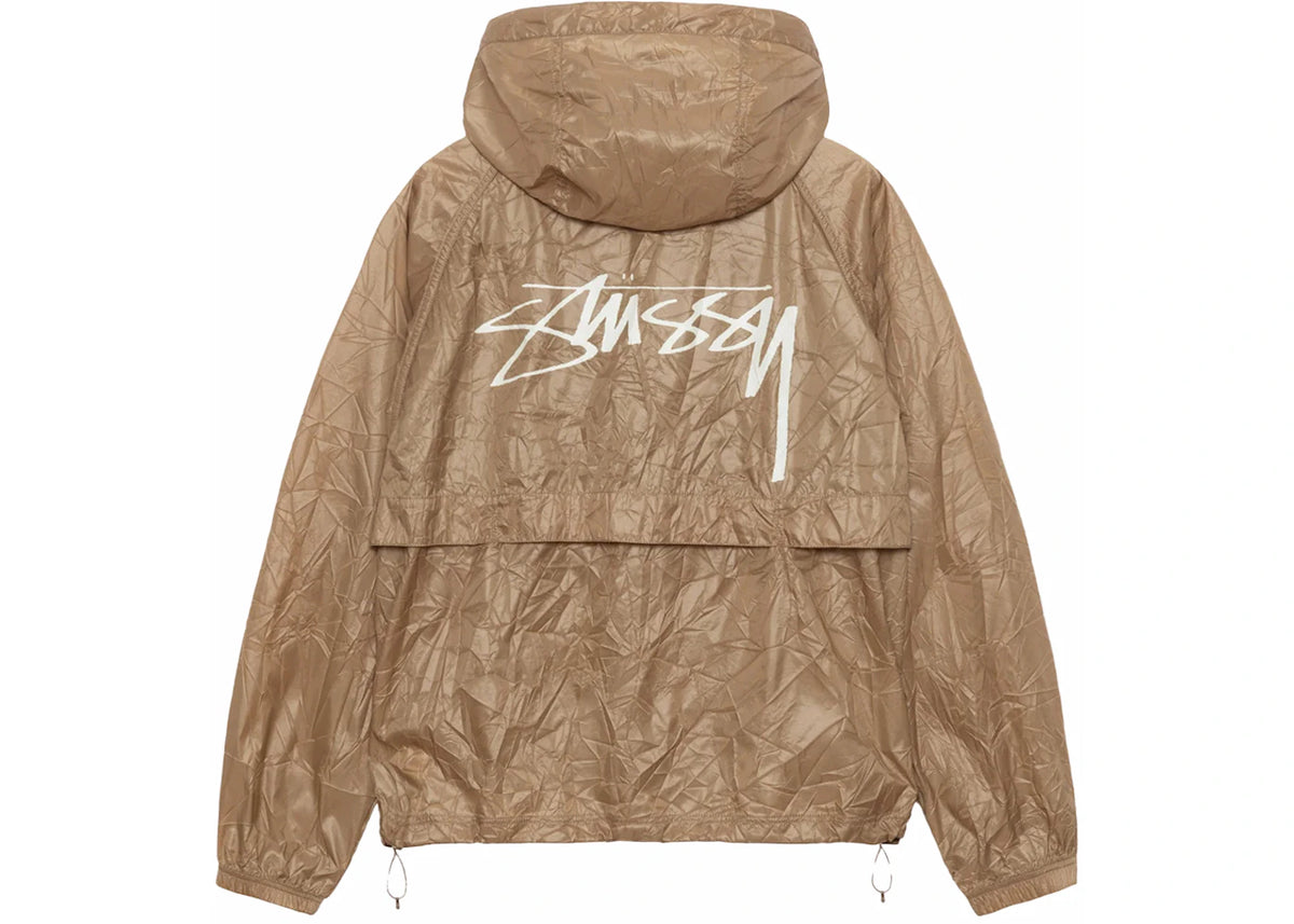 Stussy Wrinkled Nylon Beach Shell Jacket Brown - vue secondaire B