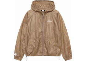 Stussy Wrinkled Nylon Beach Shell Jacket Brown