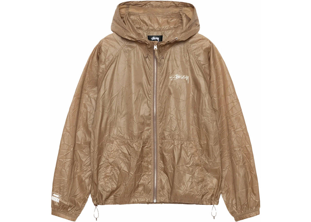 Stussy Wrinkled Nylon Beach Shell Jacket Brown - vue secondaire A