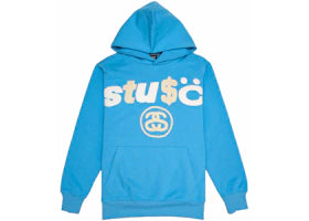 Stussy x CPFM 8 Ball Pigment Dyed Hoodie Blue - vue 360