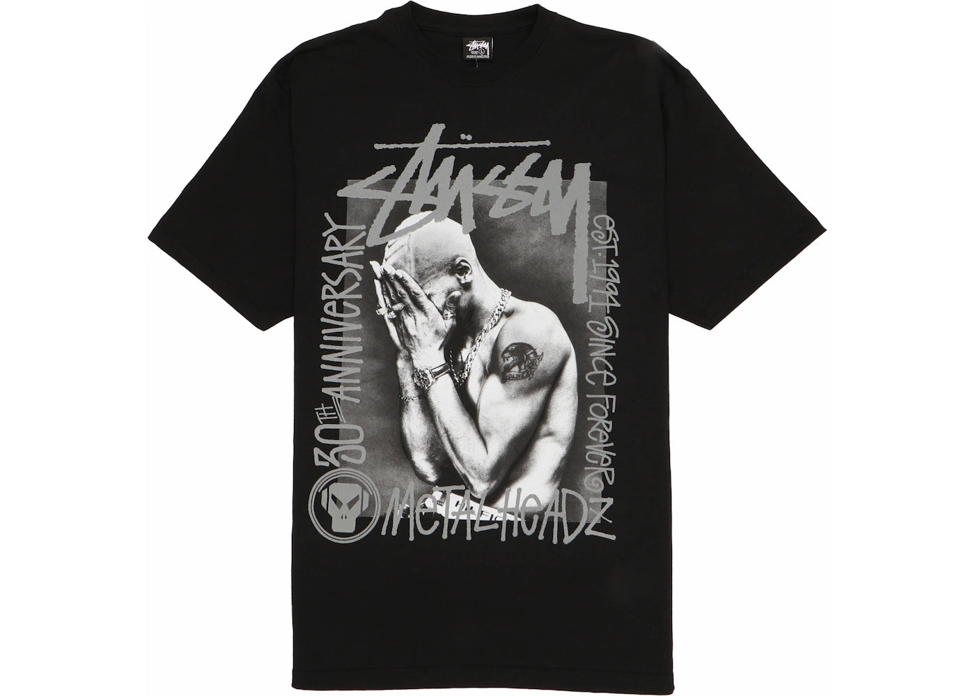 Stussy x Goldie Metalheadz 30 Tee Black - vue 360