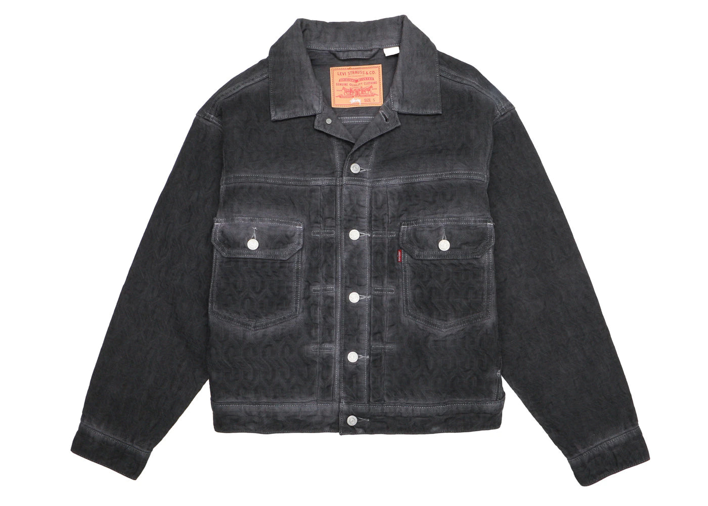 Stussy x Levi's Dyed Jacquard Jacket Black - vue 360