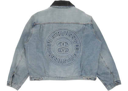 Stussy x Levi's Embossed Praglad Trucker Jacket Stussy Rugged-Blue - authentic Stussy apparel