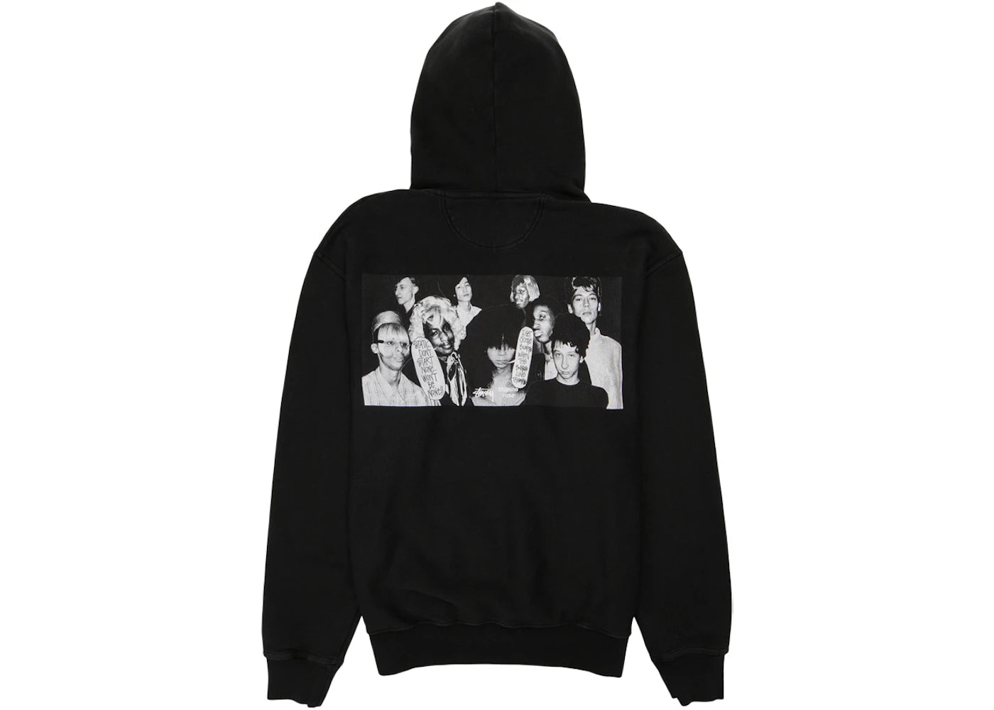 Stussy x Martine Rose Collage Pigment Dyed Hoodie Black - vue secondaire B
