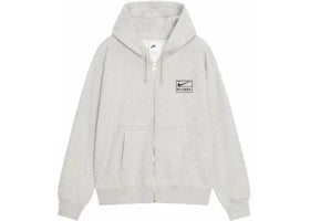 Stussy x Nike Fleece Zip Hoodie (SS24) Grey Heather