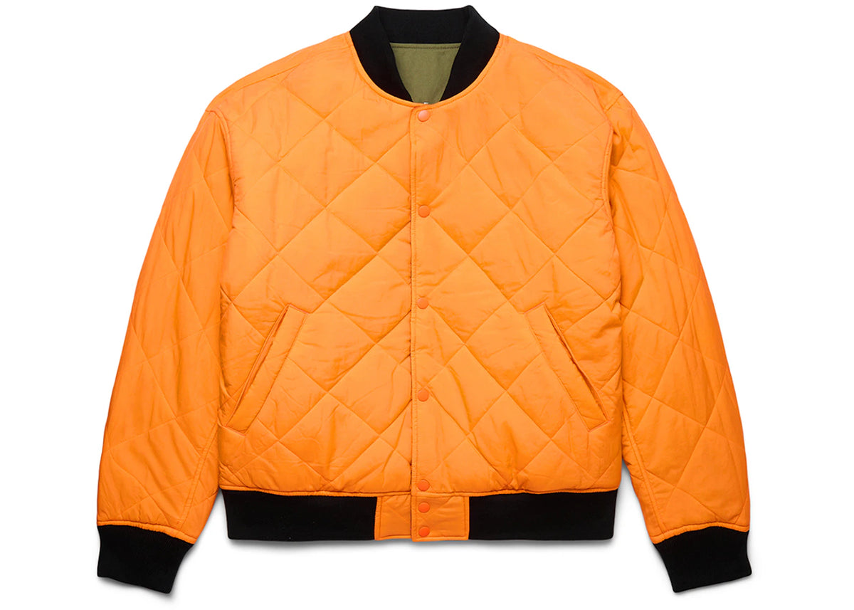 Stussy x Nike Reversible Varsity Jacket Medium Olive/Bright Mandarin - vue secondaire B
