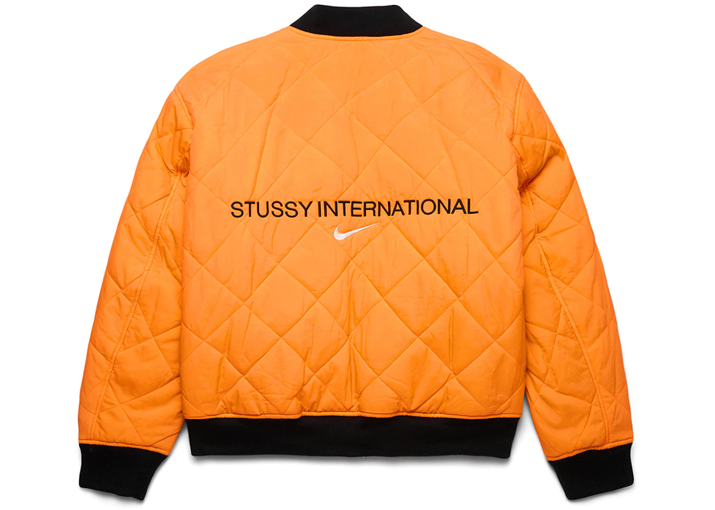 Stussy x Nike Wende-Collegejacke, Mitteloliv/Hellmandarin