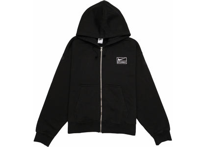 Stussy x Nike Stone Washed Fleece Zip Hoodie (Asia Sizing) Black - apparel view 2