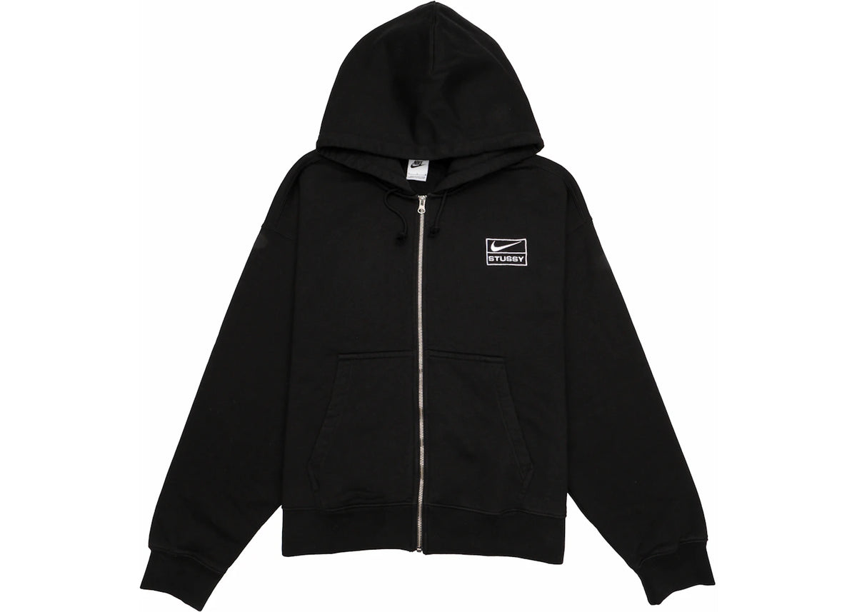 Stussy x Nike Stone Washed Fleece Zip Hoodie (Asia Sizing) Black - vue secondaire B