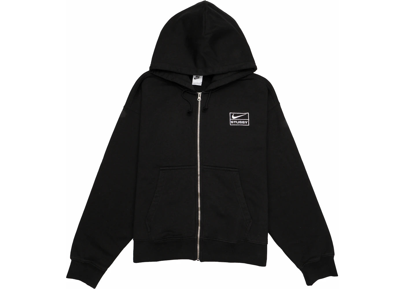 Stussy x Nike Stone Washed Fleece Zip Hoodie Schwarz - vue 360