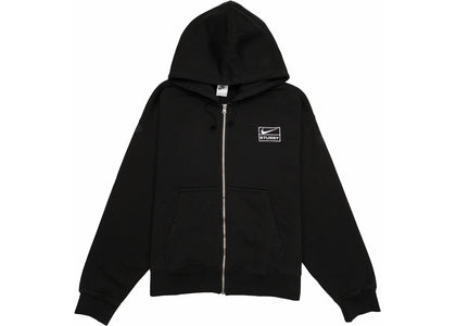 Stussy x Nike Stone Washed Fleece Zip Hoodie Black - authentic Stussy apparel