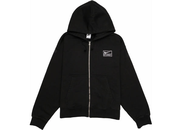 Stussy x Nike Stone Washed Fleece Zip Hoodie Black