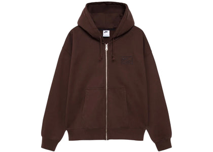 Stussy x Nike Stone Washed Fleece Zip Hoodie (FW25) Dark Cinder - authentic Stussy apparel