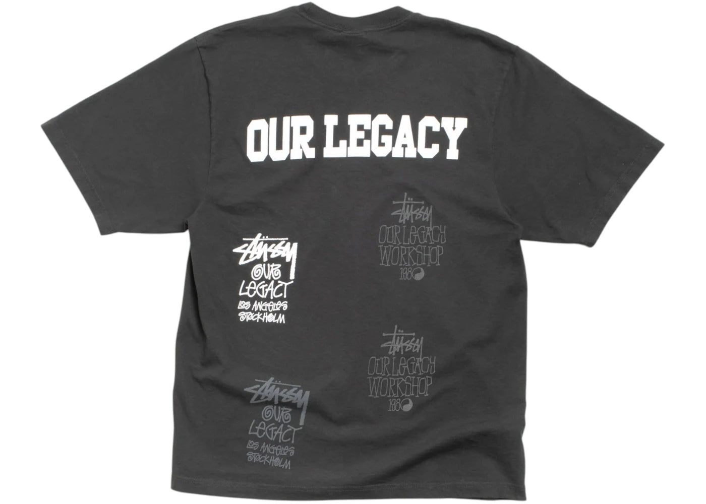 Stussy x Our Legacy Stamp Pigment Dyed Tee Faded Black - vue secondaire B