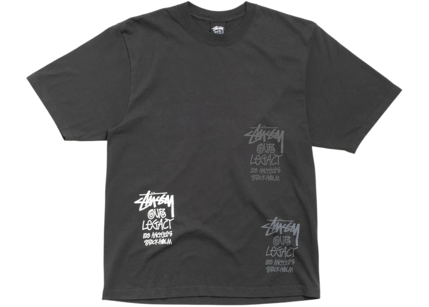Stussy x Our Legacy Stamp Pigment Dyed Tee Faded Black - vue secondaire A