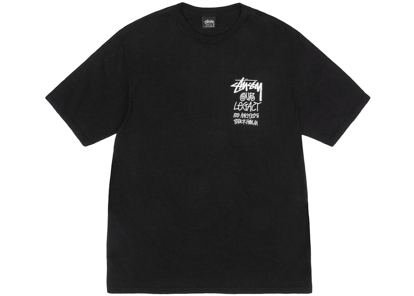 Stussy x Our Legacy Work Shop 8 Ball Yin Yang Pigment Dyed Tee Black - vue secondaire A