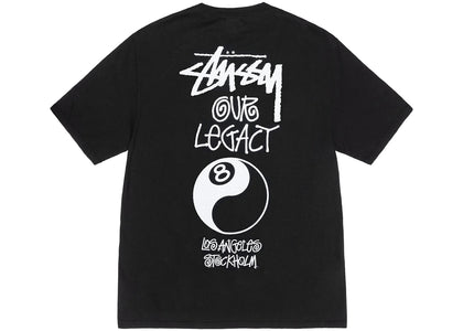 Stussy x Our Legacy Work Shop 8 Ball Yin Yang Pigment Dyed Tee Black - authentic Stussy product