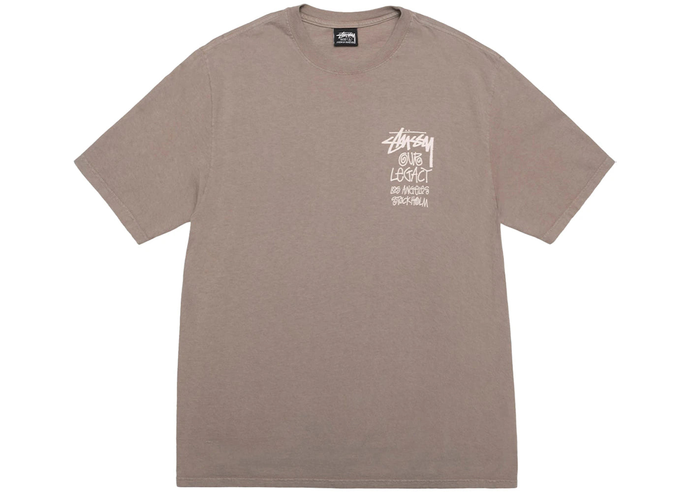 Stussy x Our Legacy Work Shop 8 Ball Yin Yang Pigment Dyed Tee Taupe - vue secondaire B