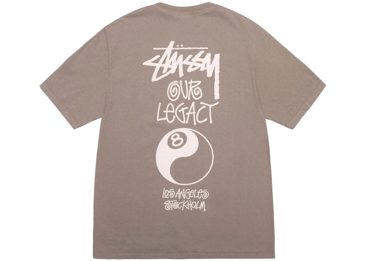 Stussy x Our Legacy Work Shop 8 Ball Yin Yang Pigment Dyed Tee Taupe - vue secondaire B