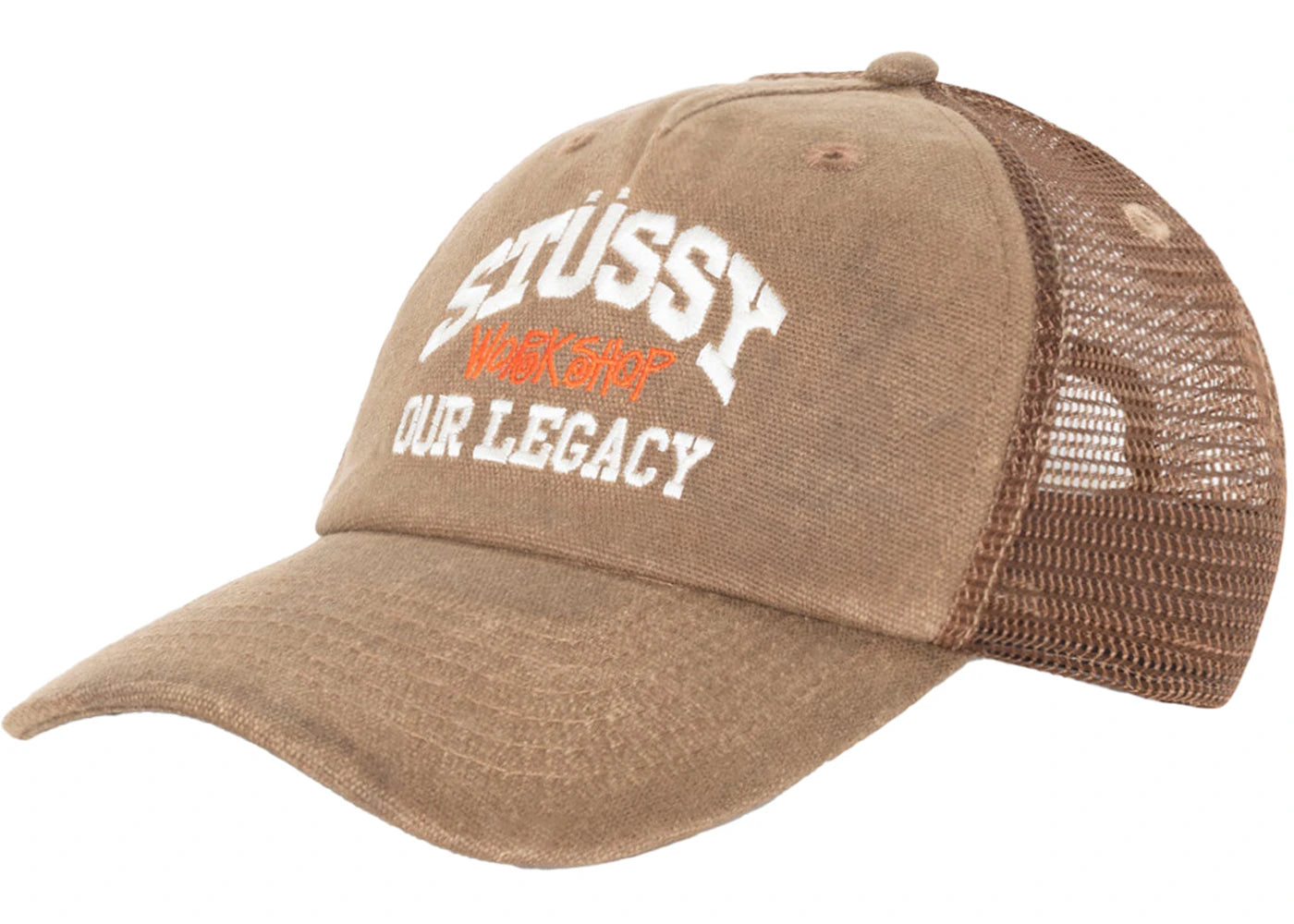 Stussy x Our Legacy Work Shop Low Profile Trucker Cap Brown - vue secondaire B