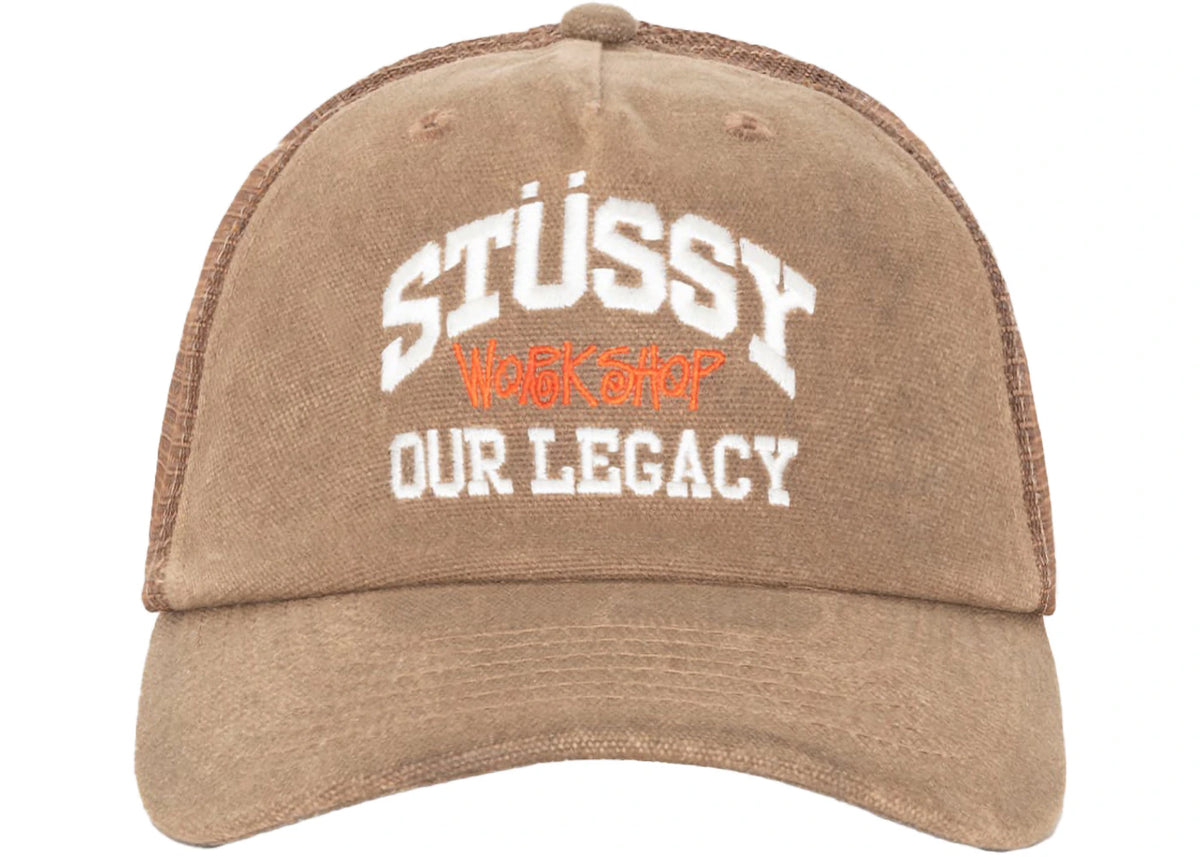 Stussy x Our Legacy Work Shop Low Profile Trucker Cap Brown - vue secondaire A