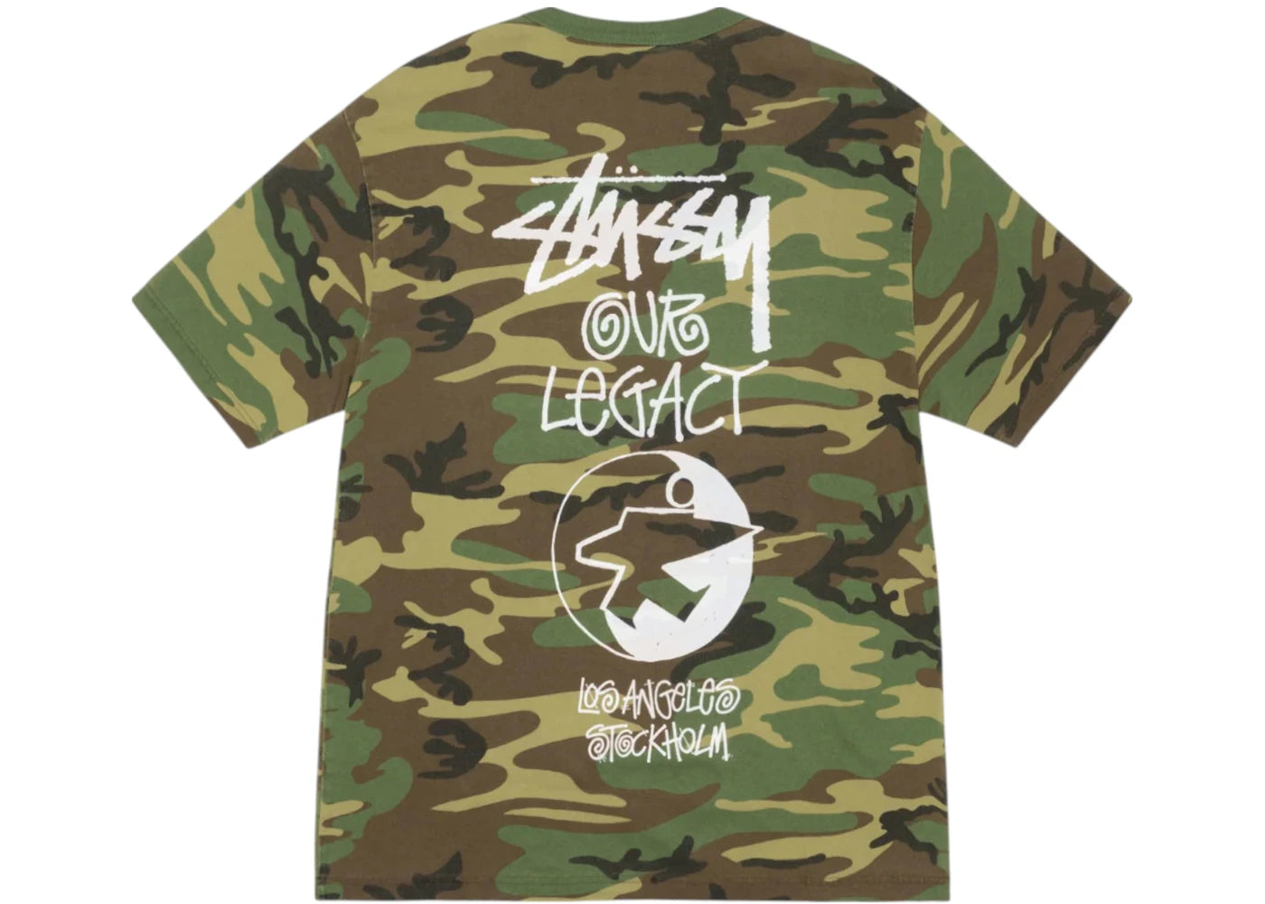 Stussy x Our Legacy Work Shop Surfman Pigment Dyed Tee Camo - vue 360