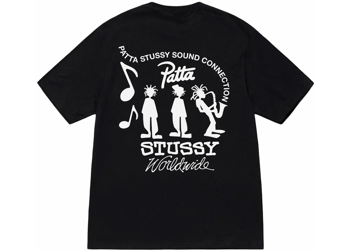 Stussy x Patta Sound Connection Tee Black - vue 360
